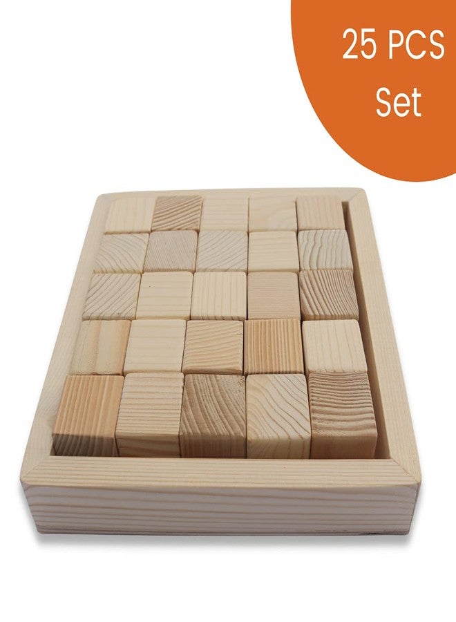 GIFT EQUALS LOVE Wooden Building Blocks Cubes with Tray for Crafts DIY Project Montessori Toy Set 25 Cubes 1 Tray 3CM*3CM for Kids (25 PCS Set) - Image 5